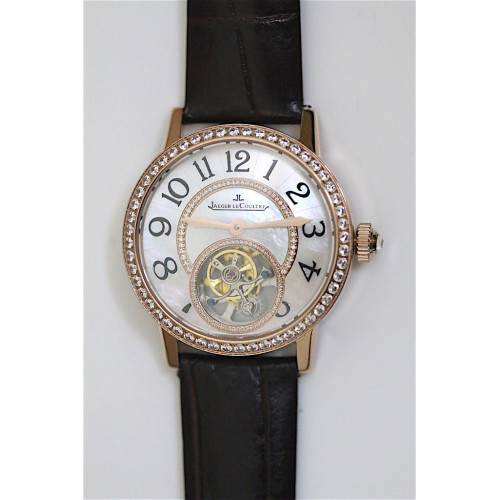 Master Tourbillon Ladies RG White MOP Dial Diamonds Bezel Leather