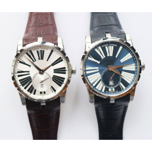 Excalibur Dbex0535 SS 1:1 Best Edition White&Blue Dial Leather Strap Asian RD830 RDF