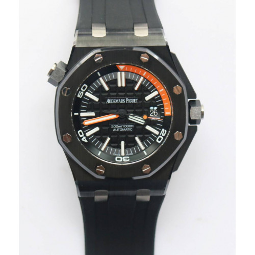 Royal Oak Offshore Diver Real Ceramic 15707 1:1 Best Edition on Rubber Strap A3120 XF V3