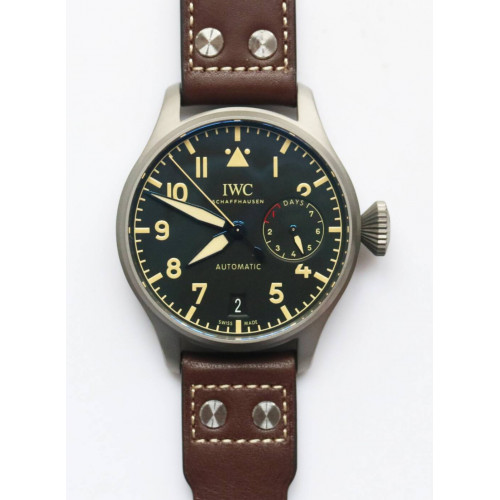 Big Pilot IW501004 TI 1:1 Best Edition Black Dial Leather Strap A52110 ZF 