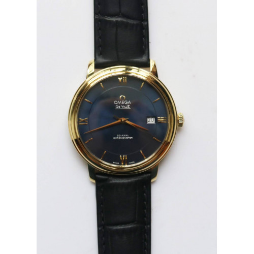De Ville SS V2 1:1 Best Edition YG Blue Dial Black Leather Miyota 9015 MKF 