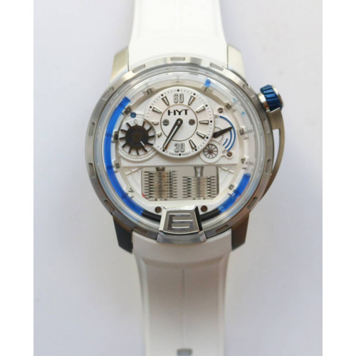 HYT SS CYF white dial blue Crown White Rubber Strap Asian movement HTY Cal.101