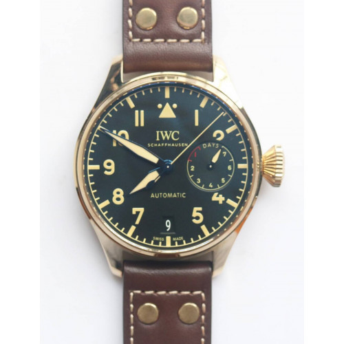 Big Pilot IW501005 Real Bronze 1:1 Best Edition Black Dial Leather Strap A52000  ZF