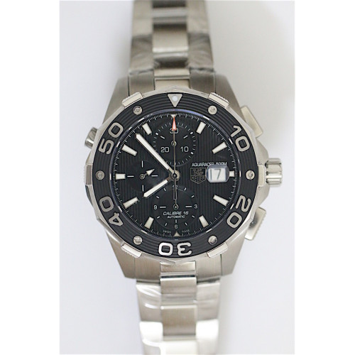 Aquaracer 500M Automatic Chronograph SS Black Dial Bracelet