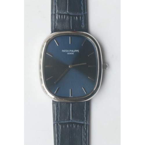 Patek Philippe Golden Ellipse 5738P-001 Blue Dial Leather