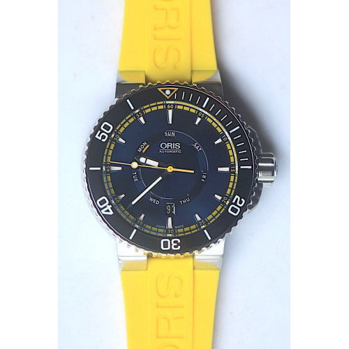 Oris Great Barrier Reef Blue Dial Rubber UBF Free Black Rubber Strap