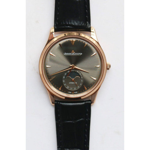 Master Ultra Thin Moon RG 1:1 Best Edition Gray Dial Black Leather Strap A925 ZF