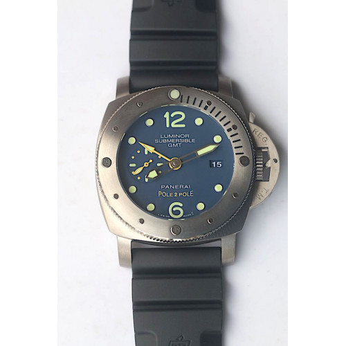 Pam 719S Titanium "Pole2Pole" Blue Dial Rubber VSF P.9001 v2