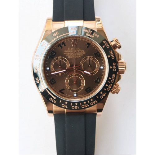 Rolex Daytona 116515 RG Num Makers Brown Dial Rubber A4130 Super Clone ARF v2