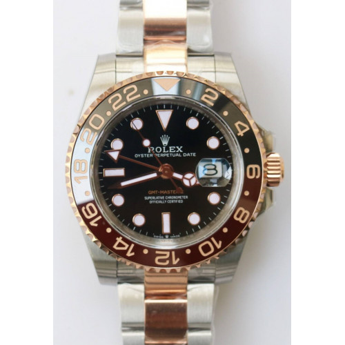 GMT-Master II 126711CHNR Black/Brown Ceramic Bezel SS/RG  Black Dial TT Bracelet bp 2813