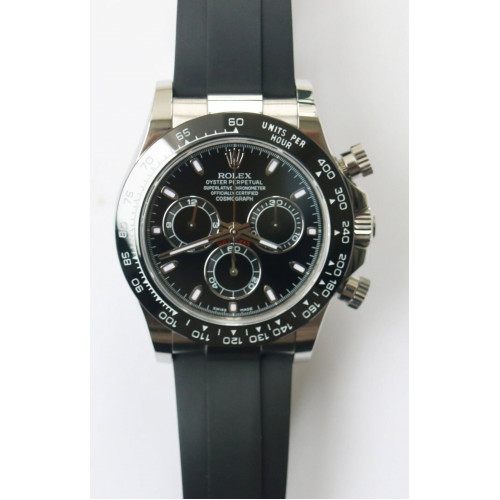 Daytona 116500LN Ceramic Bezel Black Dial  Rubber Strap BP Asia 7750