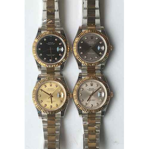 Rolex DateJust II Oyster Fluted YG Two Tone Diamond Markers *4 Dials* Bracelet BP A3136