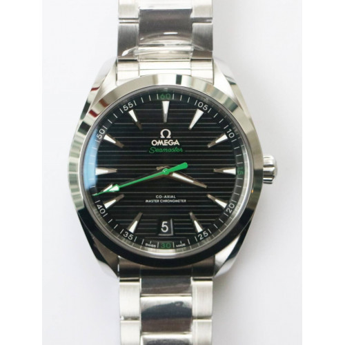 Aqua Terra 150M Master Chronometers 1:1 Best Edition Black Dial Green second hand on SS Bracelet A8900 Super Clone VSF 