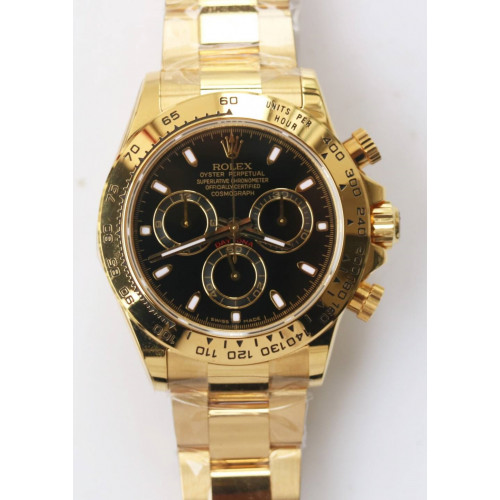 Daytona 116508 Full 18K Gold Wrapped Case Black Dial Bracelet BP A4130 