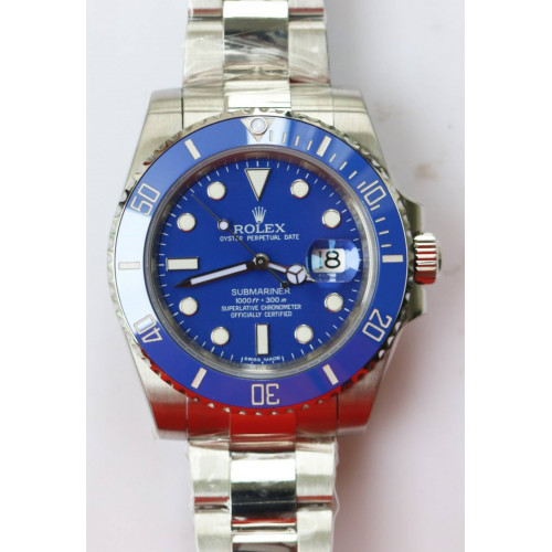 Submariner 116619 LB Blue Ceramic Best Edition Blue Dial SS Bracelet A2824 JF 