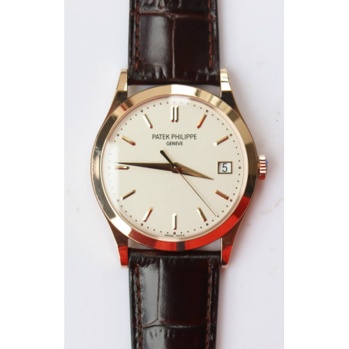 Calatrava 5296R RG 1:1 Best Edition Ivory Dial On Brown Leather Strap 324CS Free box ZF
