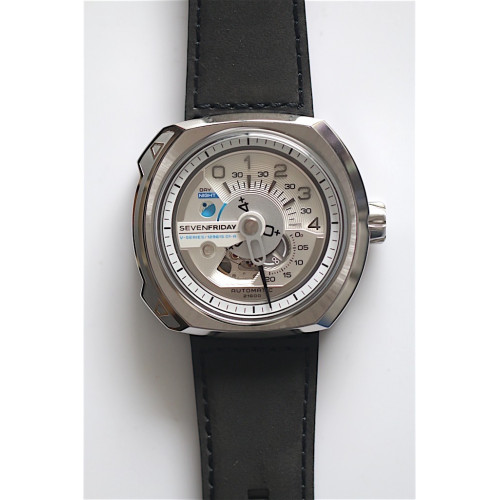 SevenFriday V1-01 Silver Dial Black Leather V6F Miyota 82S7