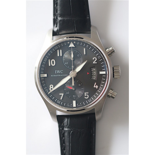 Pilot Spitfire 387802 Chrono Grey Dial Leather BP A7750