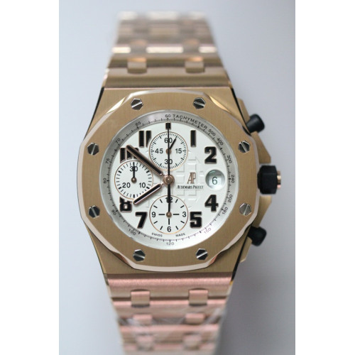 Royal Oak Offshore Rose Gold Bracelet White JF A7750