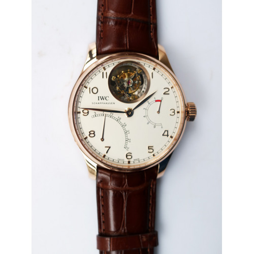 IWC Portuguese Tourbillon IW504602 RG White Dial On Leather Strap ZF Best Edition
