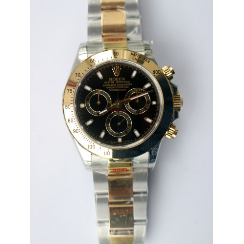 Rolex Daytona 116523 YG Plated 904L SS Black Dial TT Bracelet A4130 GMF
