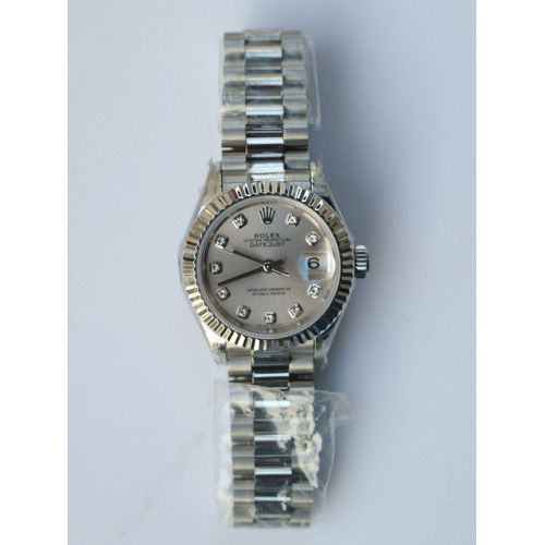 Datejust 28mm Oyster Fluted Silver Dial President Bracele A2671