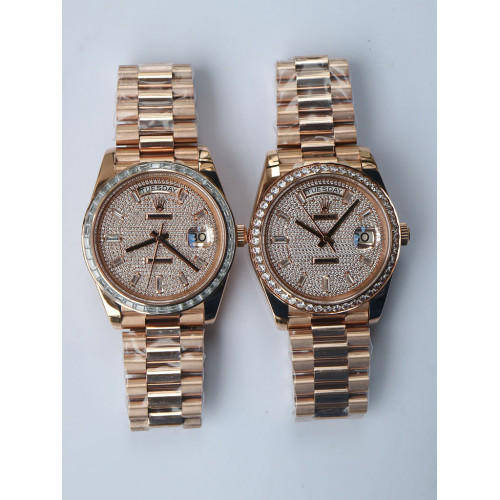 Rolex Day-Date 40mm RG Crystal&Diamond Bezel Diamond Dial Bracelet BP A2836