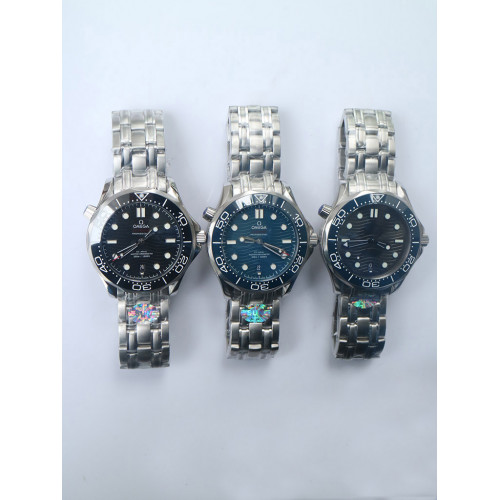 Seamaster Diver 300M 2018 Black & Blue & Grey Dial Blue Ceramic Bezel Bracelet SUNF A8800 Free Nylon Strap