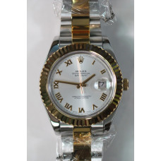 Rolex Oyster Fluted Roman White SS/YG a2836