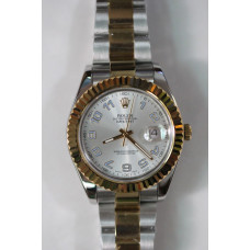 Rolex Oyster Fluted Numeral White SS/YG