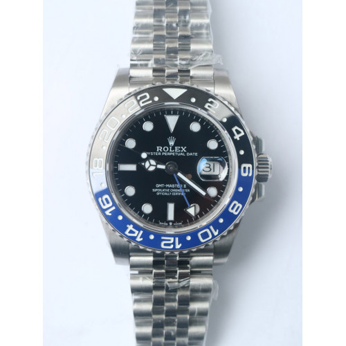 Rolex GMT-Master II 126710BLNR Black/Blue Ceramic Bezel Black Dial Jubilee Bracelet BP A2836