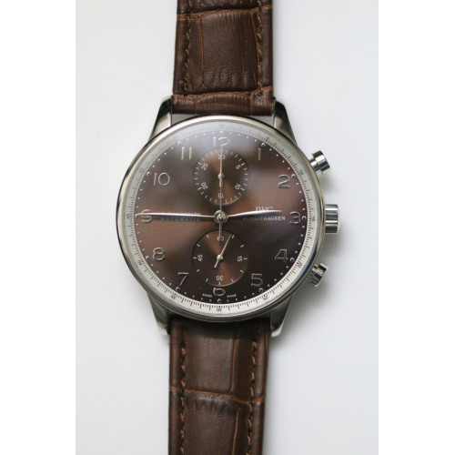 IWC Portuguese Chrono Brown SS Leather A7750