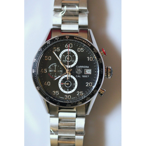 Tag Carrera 1887 Chrono 43mm SS/SS Black Quartz