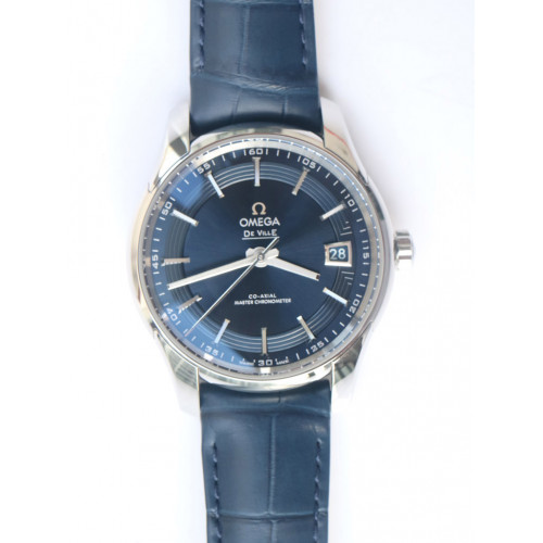 De Ville Hour Vision 41mm Blue Dial Blue Croco Leather Super Clone VSF A8500
