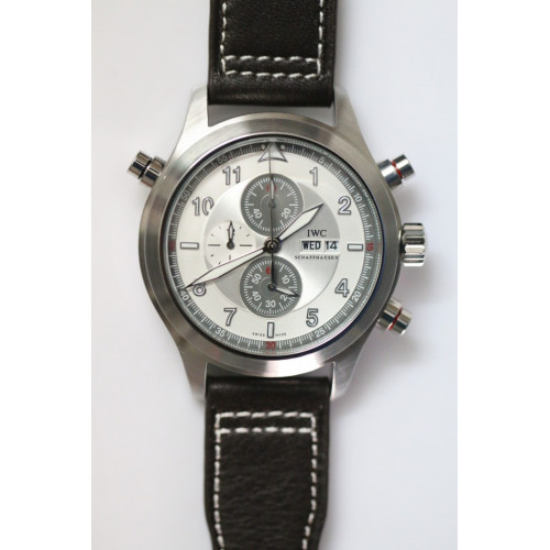 IWC SpitFire Chrono Doppel 371806 White Leather Quartz