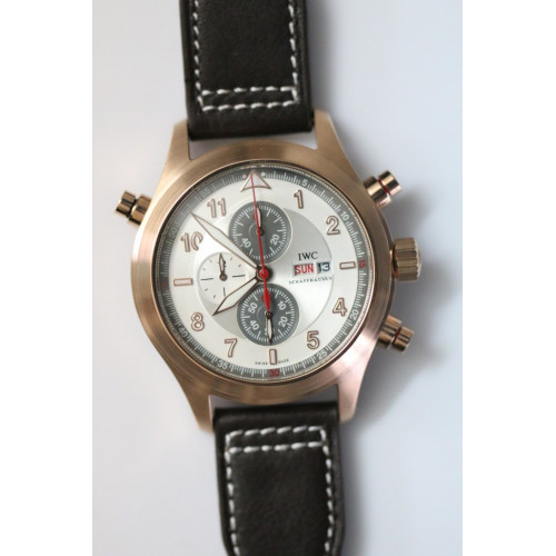 IWC SpitFire Chrono Doppel RG White Leather Quartz