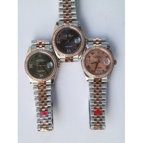 Rolex DateJust 36mm 126281 RG/SS Diamond Bezel Roman Markers *3 Dials* Jubilee Bracelet A2836 & A2813
