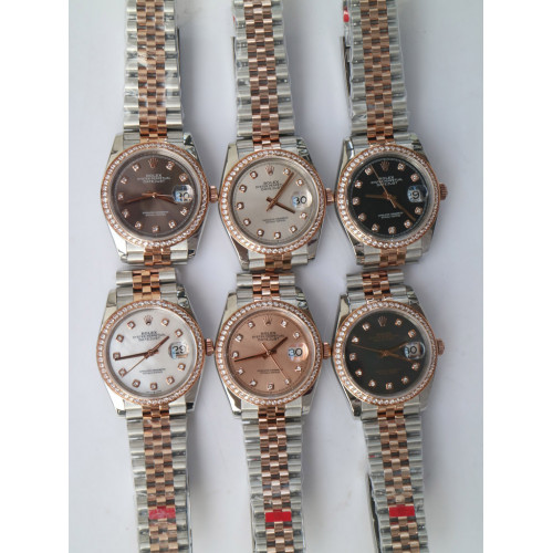 Rolex DateJust 36mm 126281 RG/SS Diamond Bezel Diamond Markers *6 Dials* Jubilee Bracelet A2836 & A2813