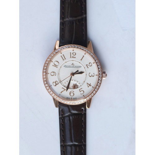 Rendez-Vous Night & Day RG Diamonds Bezel RG Markers White Dial Leather Strap A898