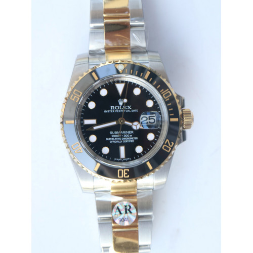 Rolex Submariner 116613LN 904L SS/RG Black Ceramic Black Dial Two Tone Bracelet A2824 V2 ARF